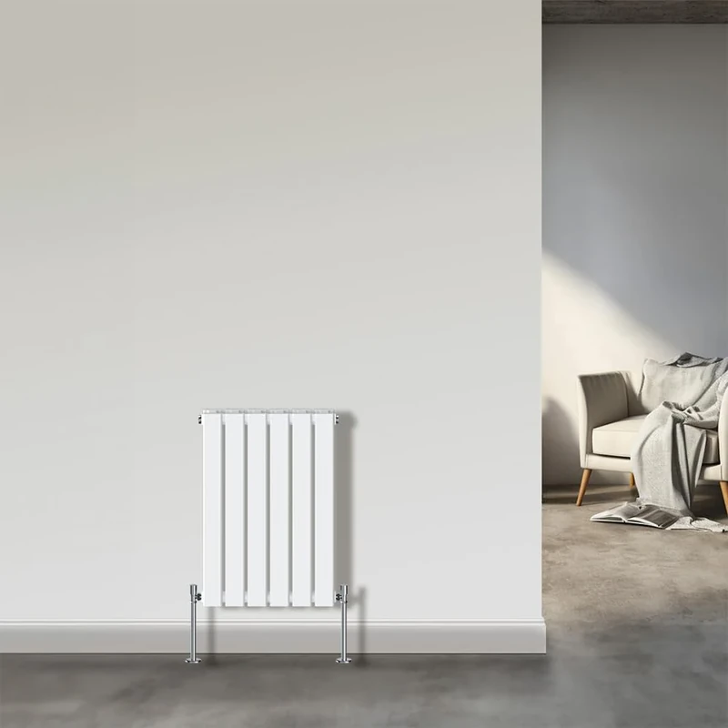 NRG Modern Horizontal Flat Panel Column Radiator Designer Bathroom Central Heating Gloss White Double 600x408mm