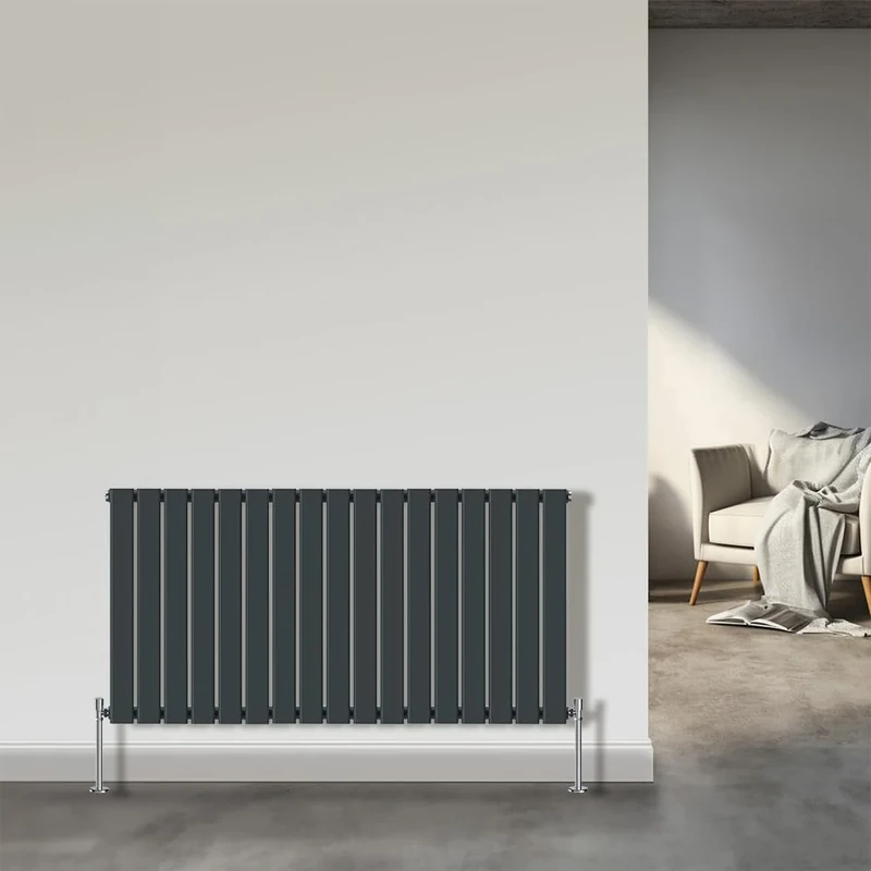 NRG Designer Radiator 600x1156mm Horizontal Flat Panel Single Column Bathroom Central Heating Anthracite