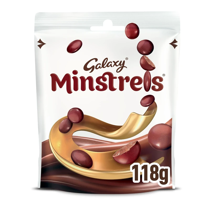 Galaxy Minstrels Milk Chocolate Bag, 118g, Ideal for Christmas Chocolate Gifts, Snacks or Hamper
