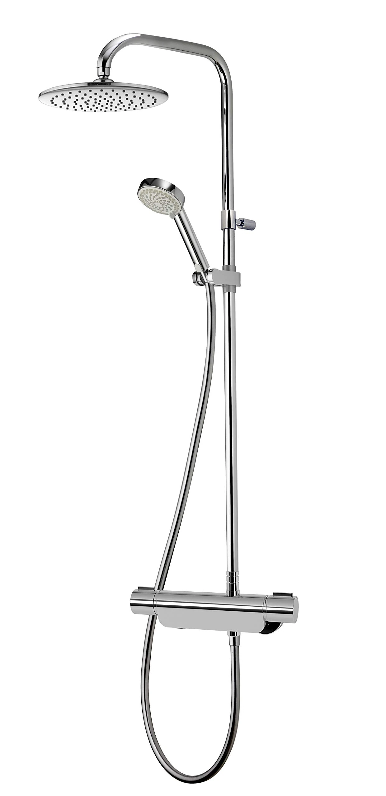 Aqualisa MD220SC Midas 220 mixer shower column with adjustable and fixed heads, Chrome ,8.5 cm*7.5 mm*27.5 cm