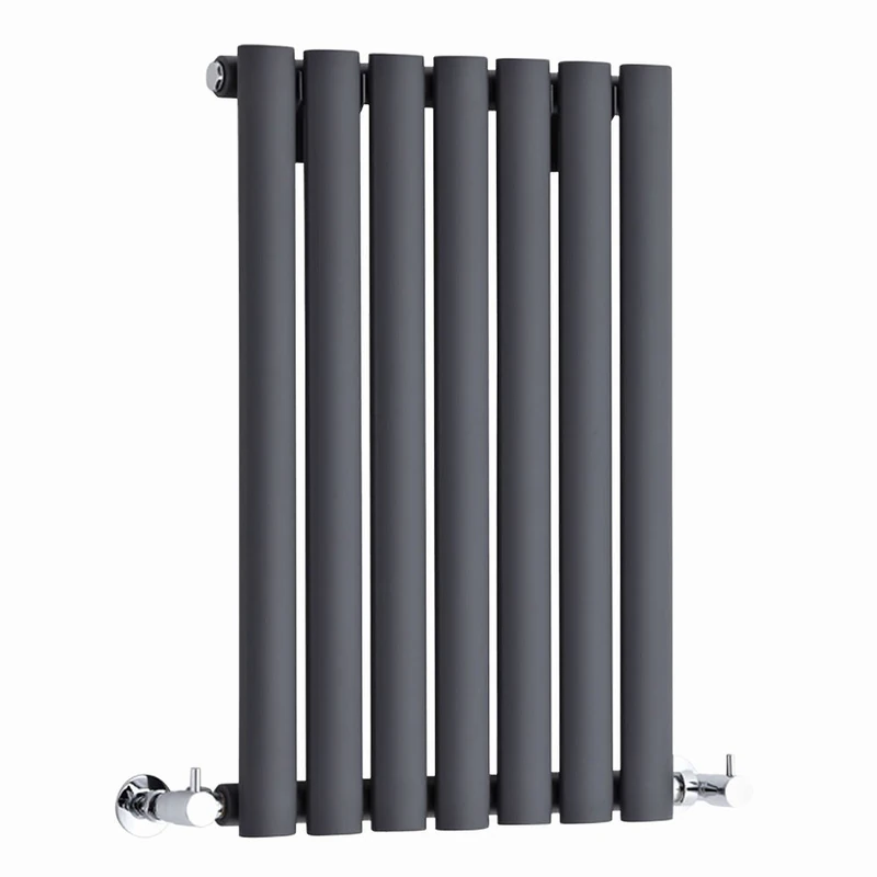 NRG 600x413 Oval Designer Radiator Bathroom Central Heating Single Panel Anthracite