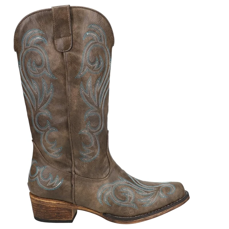 ROPER Women's Riley Western Boot, Brown, 4 UK