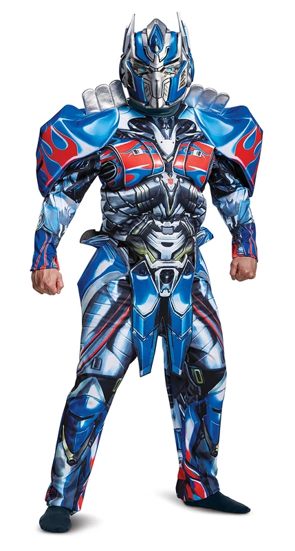DISGUISE 22462D Men's Deluxe 5 Costume-Transformers Optimus Prime Cosplay Outfit Suit for Adults Sized, Blue, XL