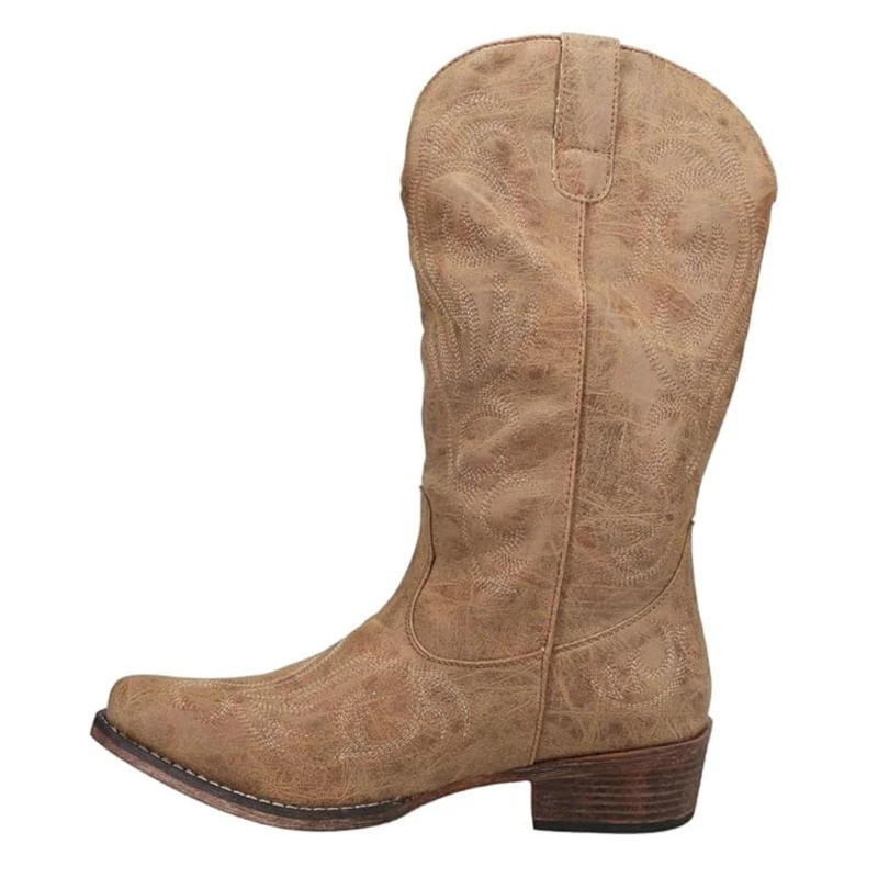ROPER Women's Riley Round Toe Cowboy Boots Western, Tan, 4.5 UK