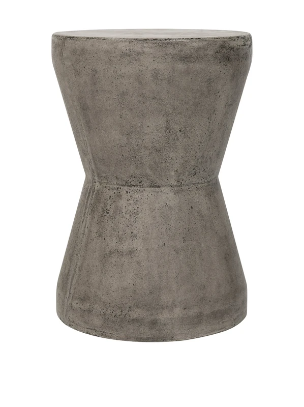 SAFAVIEH Modern Outdoor Cement Stool, in Dark Grey, 31 X 31 X 43.94