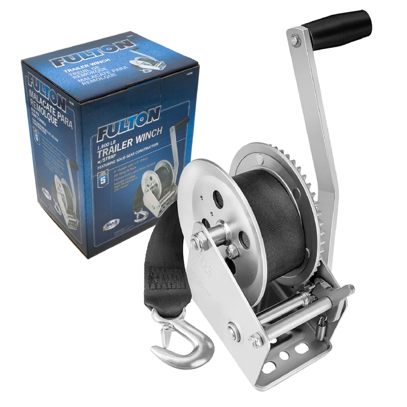 Fulton 142305 Single Speed Winch with 20' Strap - 1800 lbs. Capacity, 1 Pack