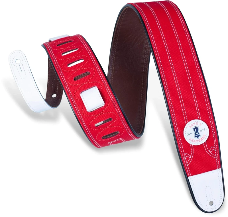 Levy's MRE1CAR 2 1/2" Canvas Strap with Decorative Stitching - Red
