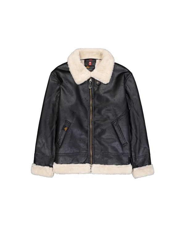 Alpha Industries B3 FL Leather Jacket for Men Black