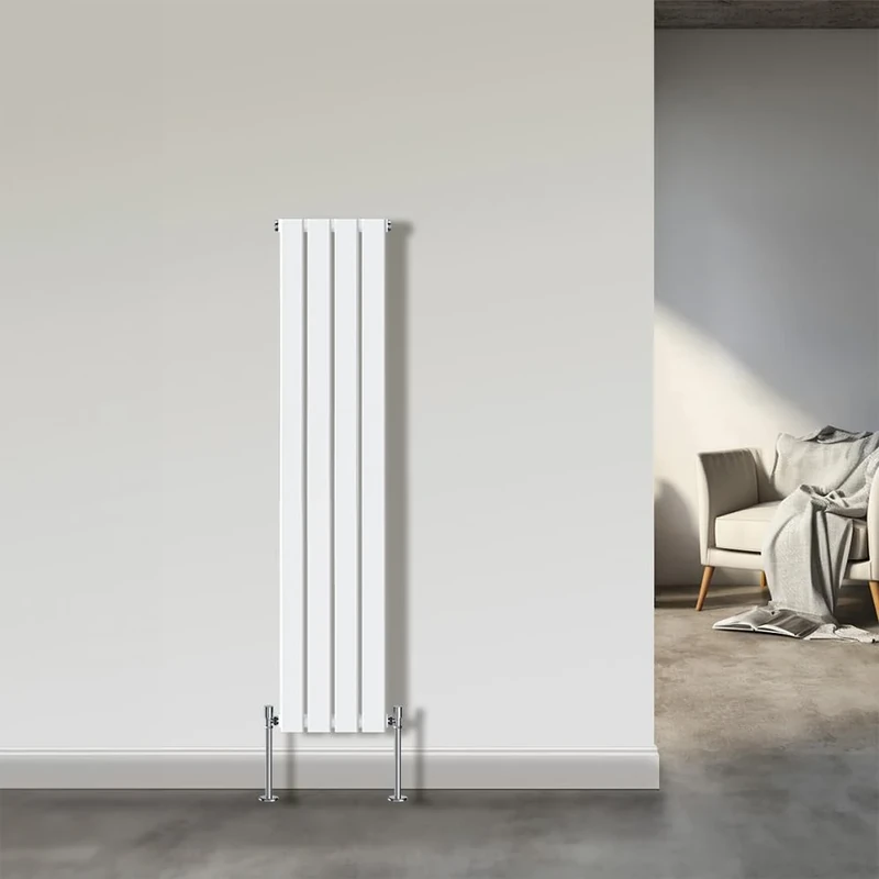 NRG 1600x272mm Single Flat Panel Designer Tall Vertical Radiator Central Heating White