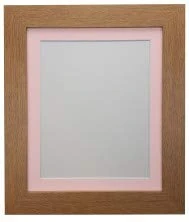 FRAMES BY POST Metro Oak Photo Picture Poster Frame with Pink Mount Plastic Glass 40" x 30" For Pic Size 30" x 20"