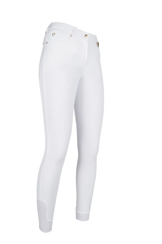HKM SPORTS EQUIPMENT Basic Riding Trousers Silicone Full Seat, unisex_adult, Trouser, HKM 4057052147821, White, EU 20