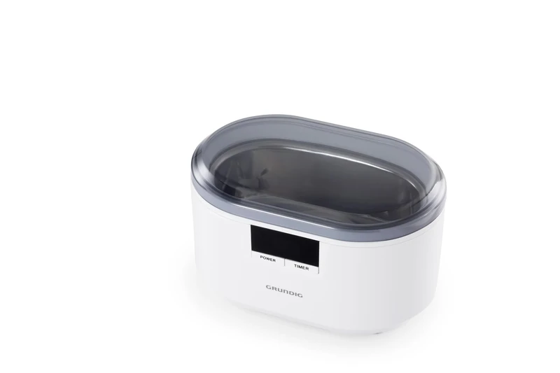 Grundig UC 6620 Ultrasonic Cleaner with Timer Function, High Efficiency Cleaning with Ultrasonic Dual Wave Principle, 500ml Water Tank, 50W Power, Integrated Watch Holder, White