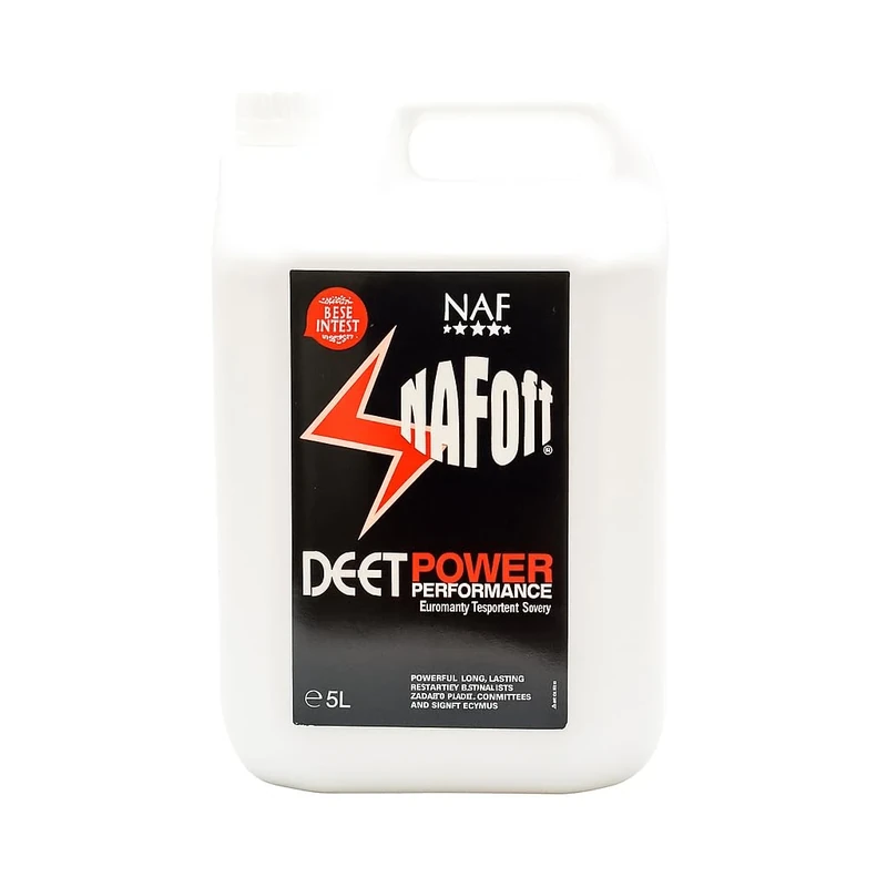 NAF Off Deet Power Performance Clear 5L – High-Strength Insect Repellent for Horses – With 19% DEET – Long-Lasting Protection Against Flies, Midges & Biting Insects