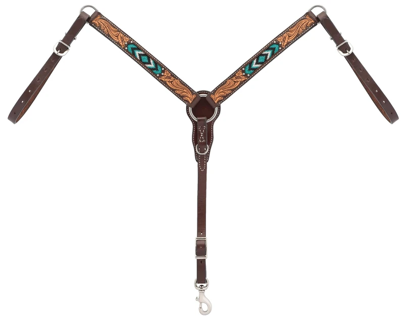 Weaver Leather Turquoise Cross Turquoise Beaded Pony Breast Collar