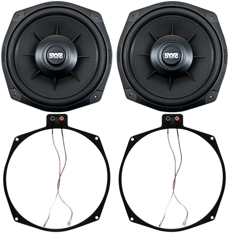 EARTHQUAKE Sound i82SWS 8-inch Shallow Woofer System Under-the-Seat Subwoofers with Gaskets, 2-Ohm (Pair)