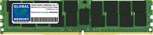 16GB DDR4 2400MHz PC4-19200 288-PIN ECC REGISTERED DIMM (RDIMM) MEMORY RAM COMPATIBLE WITH SERVERS/WORKSTATIONS/MOTHERBOARDS (*NOT FOR PCs*) (2 RANK CHIPKILL)