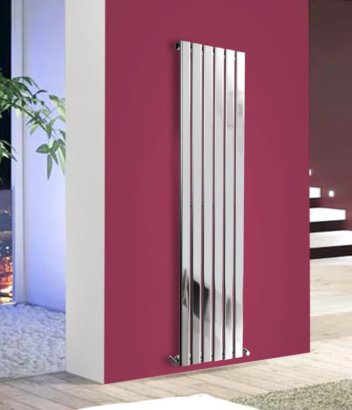 NRG Designer 1800x408mm Flat Panel Single Column Radiator Modern Vertical Central Heating Chrome