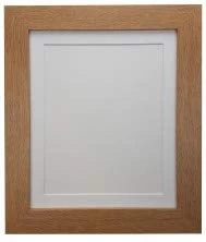 FRAMES BY POST Metro Oak Photo Picture Poster Frame with White Mount Plastic Glass 40" x 30" For Pic Size A1