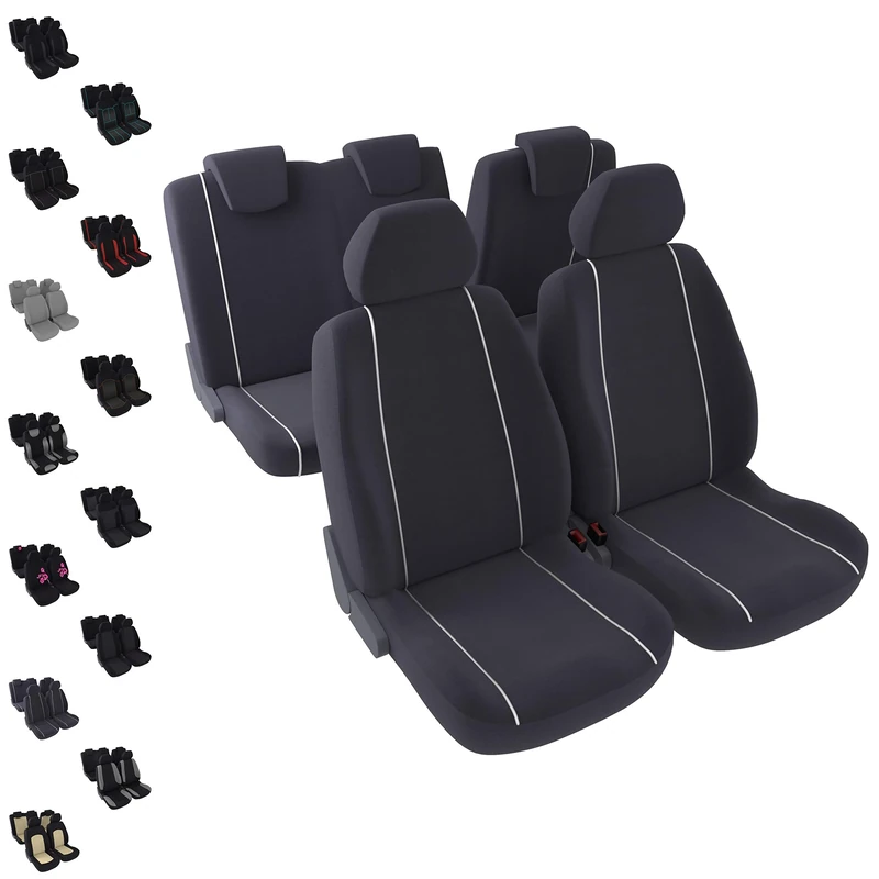 DBS 1012895 Universal Non-Slip Washable Car Seat Covers for 5 Seats - Grey