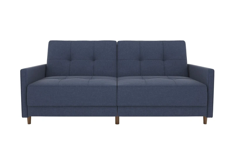 DHP Furniture Andora Sprung Seat Sofabed Linen Navy Blue