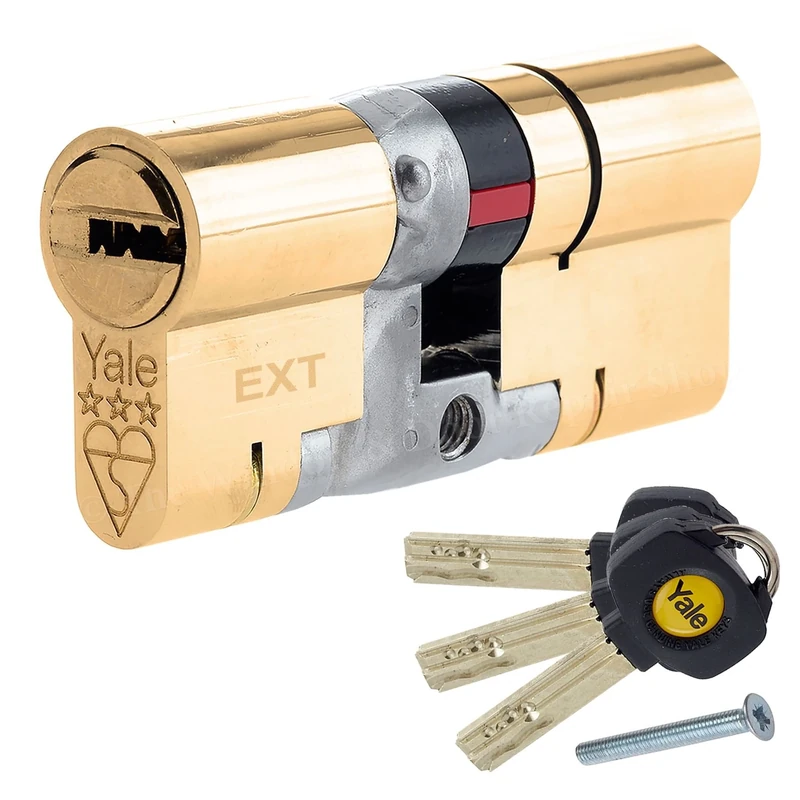 Yale B-YS3-4040B - Platinum 3 Star Anti-Snap Euro Cylinder Lock - 40/(80mm)/ 40: 10: 40 - Brass Finish - High Security