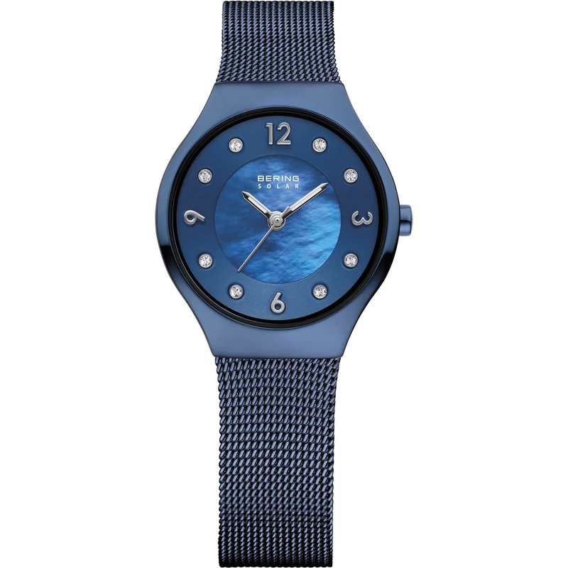 BERING Women Analog Solar Collection Watch with stainless steel Strap and Sapphire Crystal 14427-393