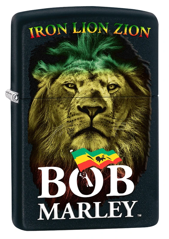 Zippo Bob Marley 16805 Black Matte Spring 2017 Lighter, Chrome, Silver, 5.8 x 3.8 x 2.0 cm