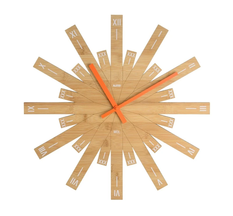 Alessi MDL05 Wall Clock - Bamboo Wood