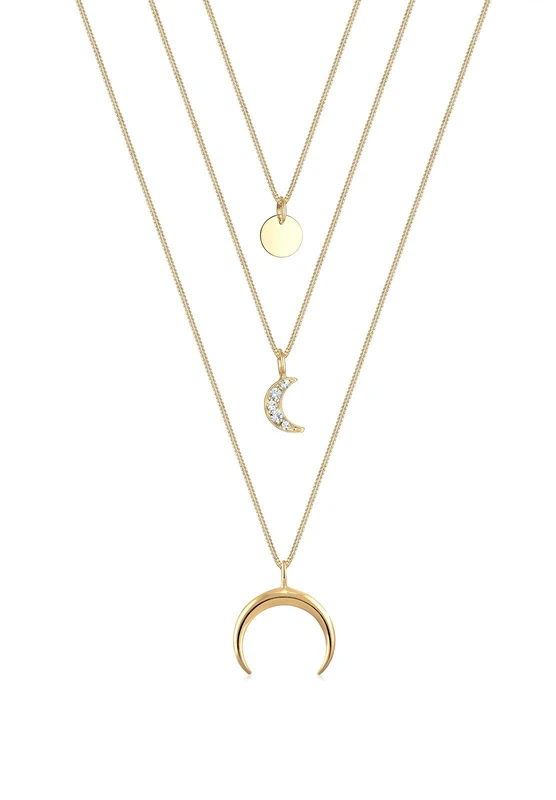 Elli Necklace Astro Layer Trend with Crystals in 925 sterling silver