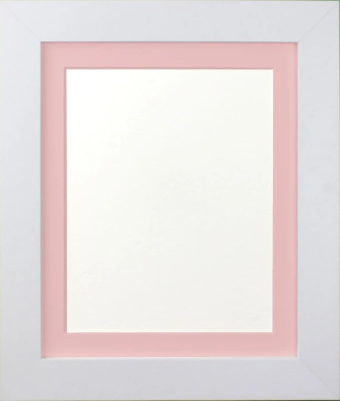 FRAMES BY POST Metro White Picture Photo Frame with Pink Mount 30" x 24" For Pic Size 24" x 20" (Plastic Glass)
