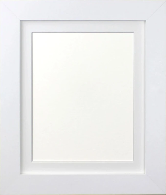 FRAMES BY POST Metro White Picture Photo Frame with White Mount 60 x 80cm For Pic Size 50 x 70cm (Plastic Glass)