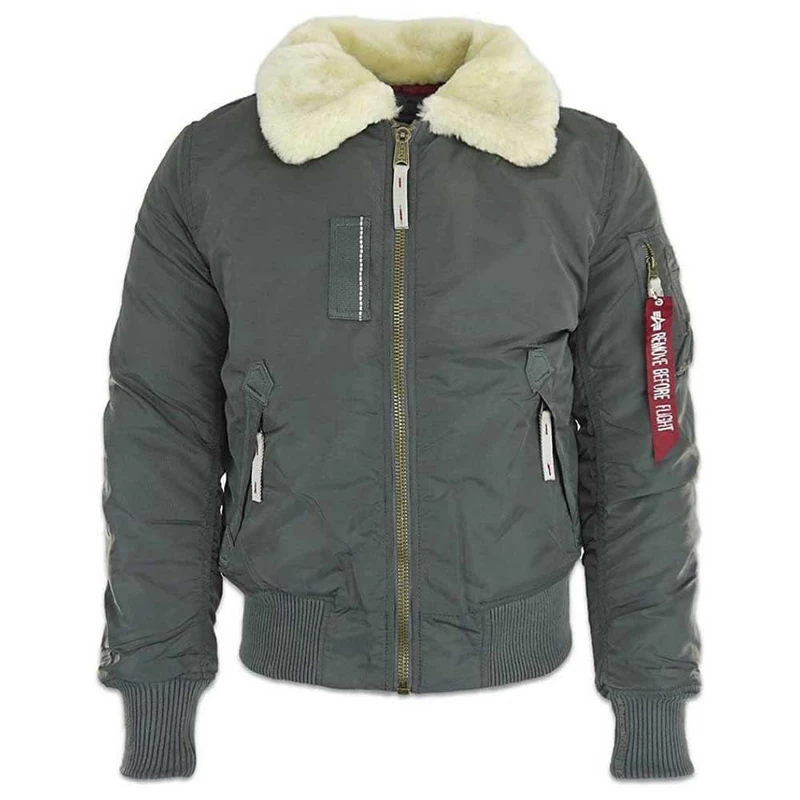 Alpha Industries Injector III Bomber Jacket for Men Greyblack