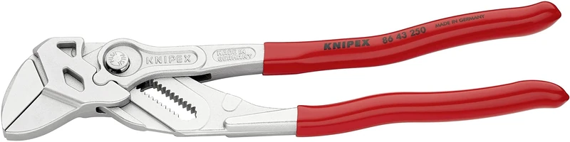 KNIPEX 86 43 250 Pliers Wrench Pliers and A Wrench in A Single Tool Chrome Plated Plastic Coated 250 mm