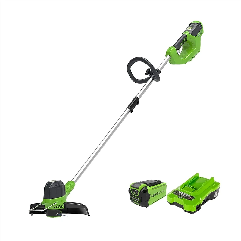 Greenworks 40V Cordless Strimmer with Grass Trimmer, 30cm Cutting Width, Lightweight at 2.76kg Adjustable Height, Autofeed 1.65mm Nylon Line, 40V 2Ah Battery & Charger, 3 Year Guarantee
