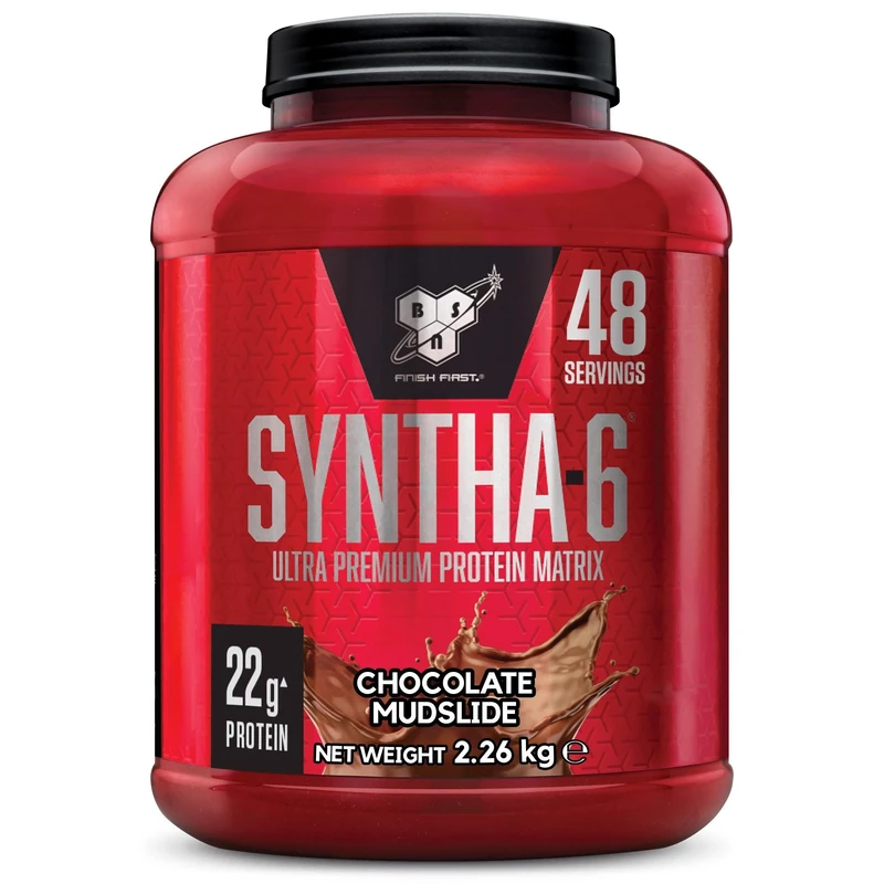 BSN Syntha 6 Ultra-Premium Protein Powder for muscle growth and repair, Low Sugar High Protein, Chocolate Mudslide Flavour, 48 Servings, 2.26 kg