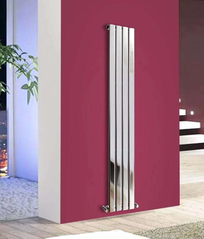 NRG 1800x272mm Chrome Vertical Designer Radiator Single Flat Panel Premium Bathroom Central Heating
