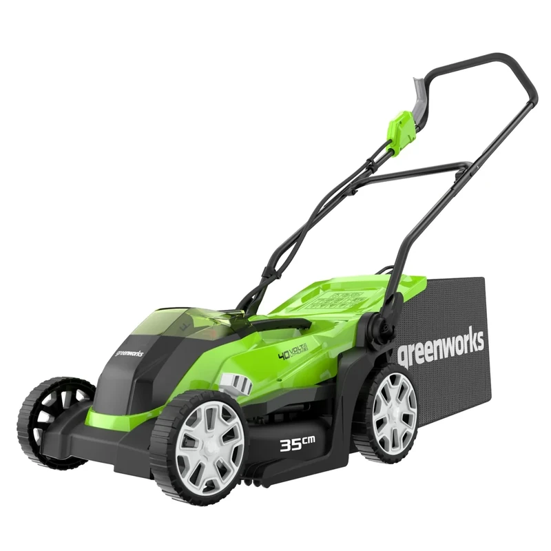 Greenworks G40LM35 Cordless Lawnmower for Lawns up to 400m², 35cm Cutting Width, 40L Bag WITHOUT 40V Battery & Charger, 3 Year Guarantee, Green