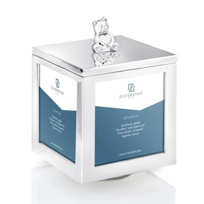 Zilverstad - Photo Frame Box Bear with Heart + Music Box - Image 1