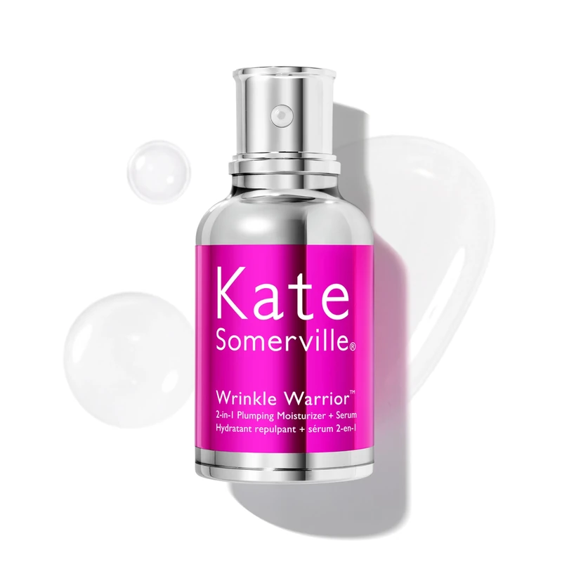 Kate Somerville Wrinkle Warrior – 2-In-1 Plumping Moisturiser and Face Serum, Makeup Primer, Fast-Absorbing, Instantly Hydrates and Smooths Skin, 50 mL