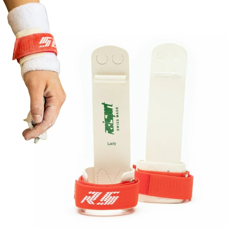 Reisport Women's Gymnastic Grips Uneven Double Buckle Bar Grips, No Slip Fit, XX-Small, X-Small, Small, Medium, Large, X-Large, Women and Girls Gymnastics Training, Long Lasting, Leather, Safe Grip