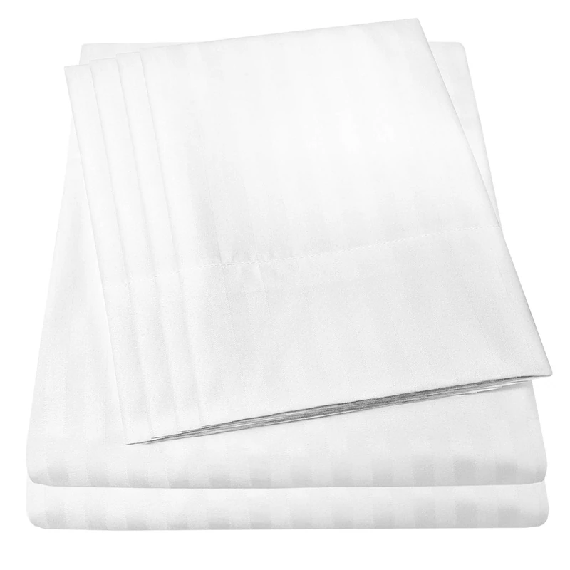 Sweet Home Collection Queen 6 Piece 1500 Supreme Collection Fine Brushed Microfiber Deep Pocket Queen Sheet Set Bedding - 2 Extra Pillow Cases, Dobby White