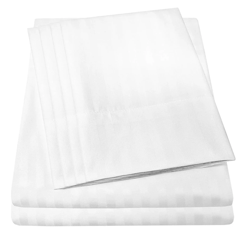 King Size Bed Sheets - 6 Piece 1500 Supreme Collection Fine Brushed Microfiber Deep Pocket King Sheet Set Bedding - 2 Extra Pillow Cases, Great Value, King, Dobby White
