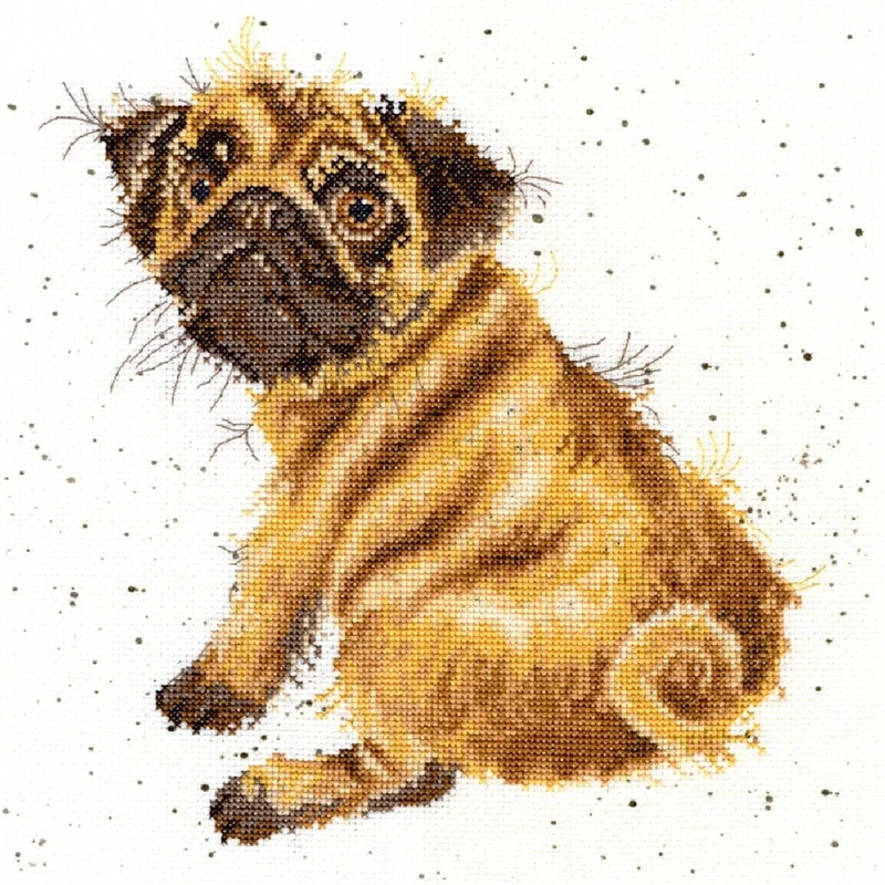 Bothy Threads Pug by Cross Stitch Kit By Hannah Dale By Wrendale Designs - Image 1