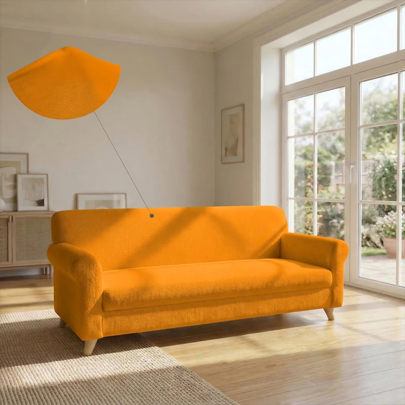 Più Bello bielastic Sofa Cover Orange,4 Places