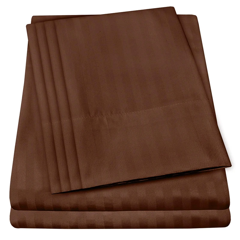 King Size Bed Sheets - 6 Piece 1500 Supreme Collection Fine Brushed Microfiber Deep Pocket King Sheet Set Bedding - 2 Extra Pillow Cases, Great Value, King, Dobby Coffee
