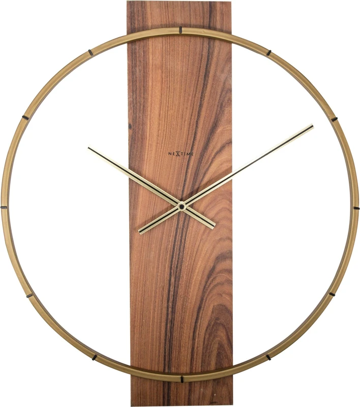NeXtime wall clock "CARL", very silent, made of wood, brown, 58,2 x 50,8 cm