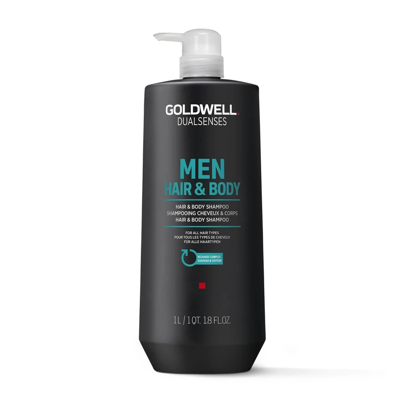 Goldwell Dualsenses Men Hair & Body Shampoo, Cleanses & Revitalizes Hair & Skin, 1L - Image 1