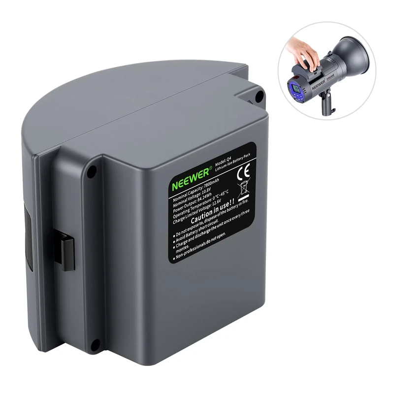 Neewer Li-ion Battery High Capacity Rechargeable Flash Spare Battery for Q300, Vision 4, ML300 Outdoor Studio Flash Strobe