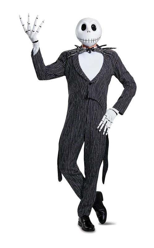 DISGUISE 21596C Nightmare Before Christmas Adult Sized Costumes, Striped, Black, XXL