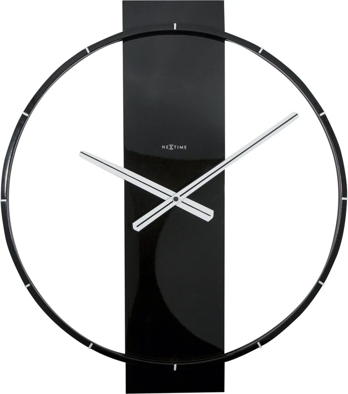 NeXtime wall clock "CARL", very silent, made of wood, black, 58,2 x 50,8 cm
